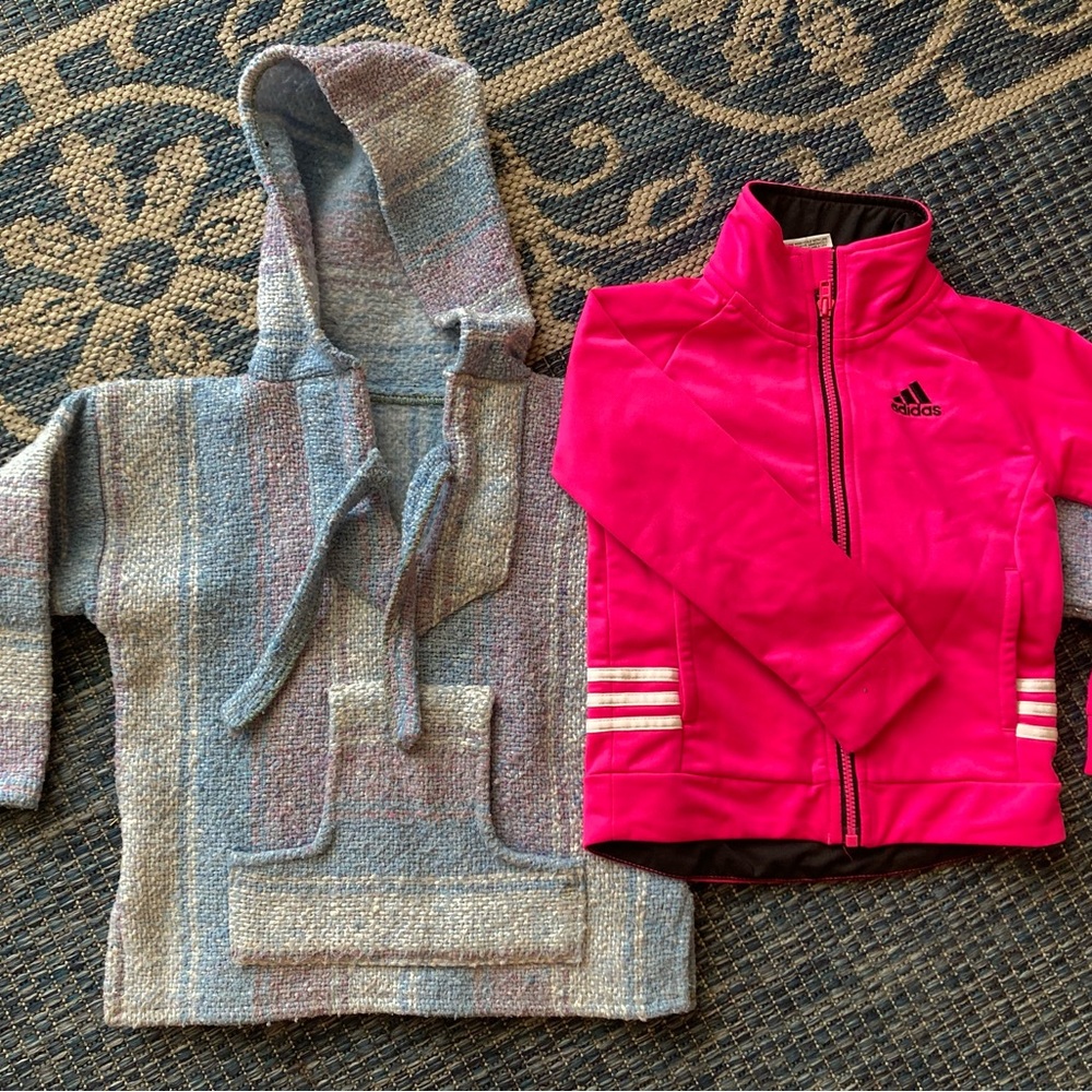Adidas Kids Hot Pink Zip-Up and Boho Hoodie Bundle Jacket Sweater